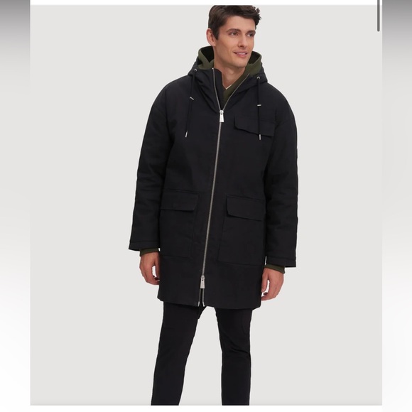 NOIZE BAKER MENS FULL ZIP  HOODED MID LENGTH PARKA JACKET BLACK SIZE XXL NWOT - Picture 13 of 15